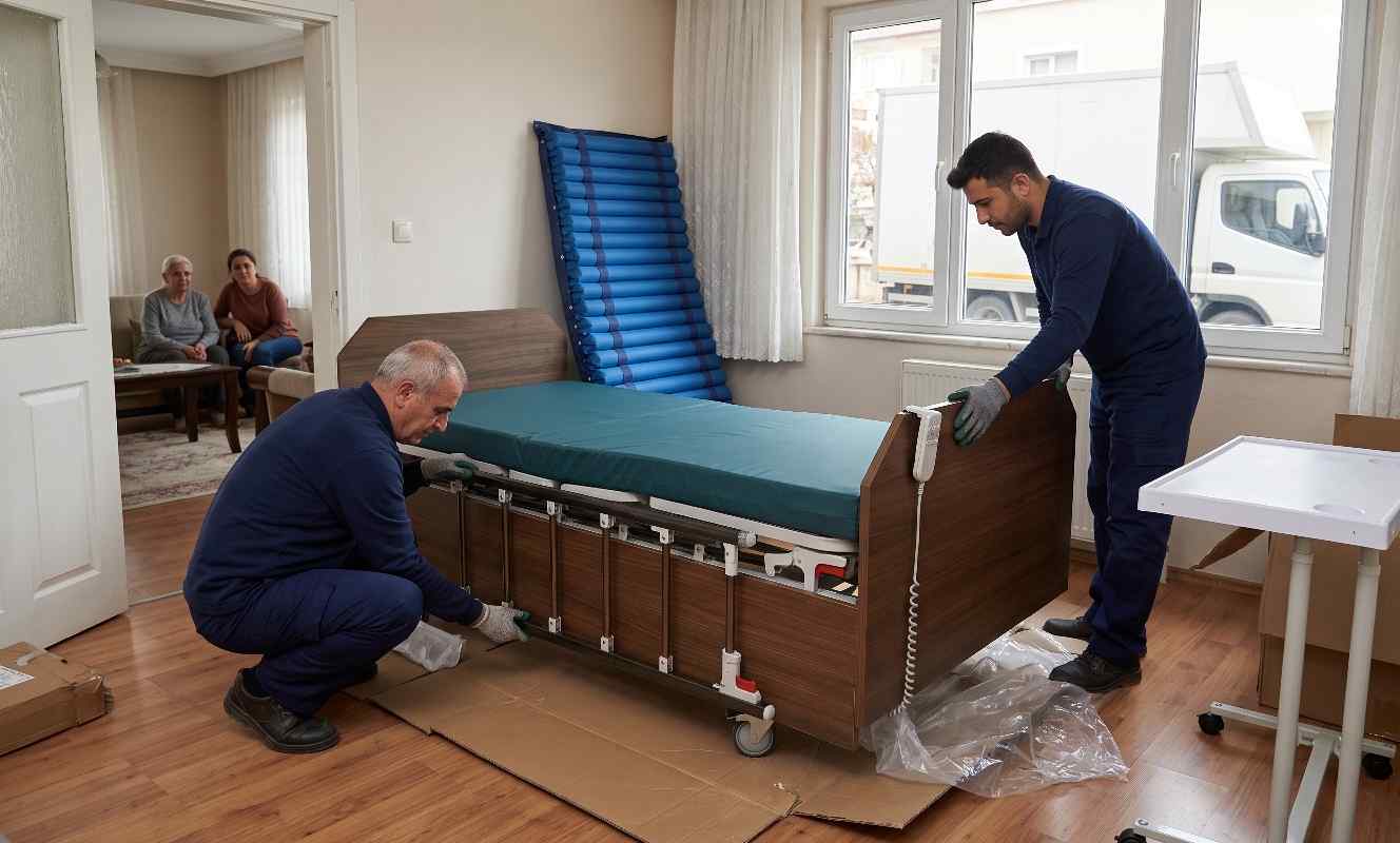 Beykoz'da bir eve kiralık hasta yatağı kurulumu